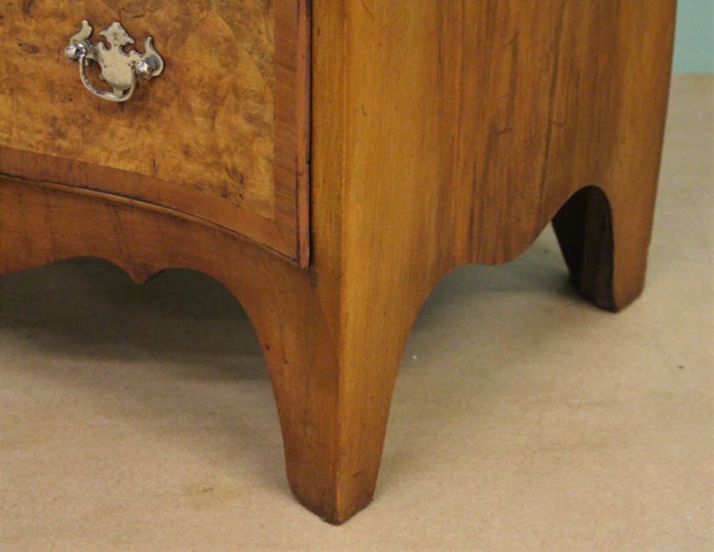Burr Walnut Serpentine Chest of Drawers View X
