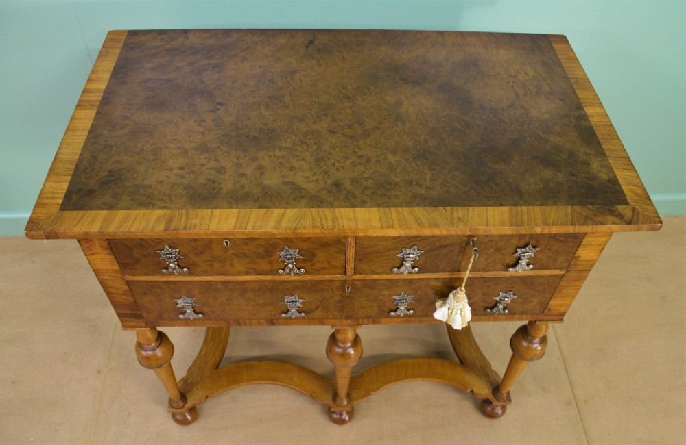 Burr Walnut and Oak Lowboy View III