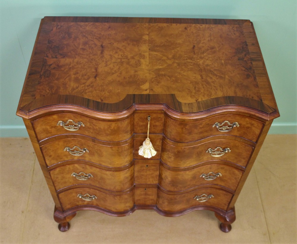 Waring and Gillow Burr Walnut Serpentine Chest of Drawers View II