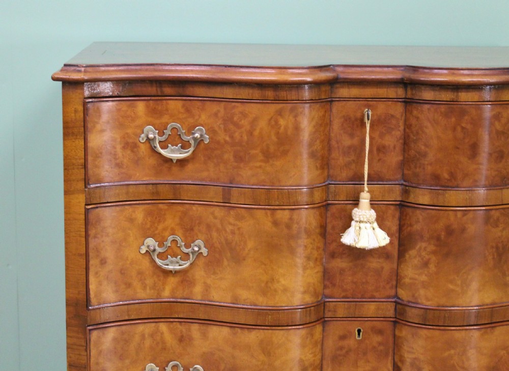 Waring and Gillow Burr Walnut Serpentine Chest of Drawers View VII