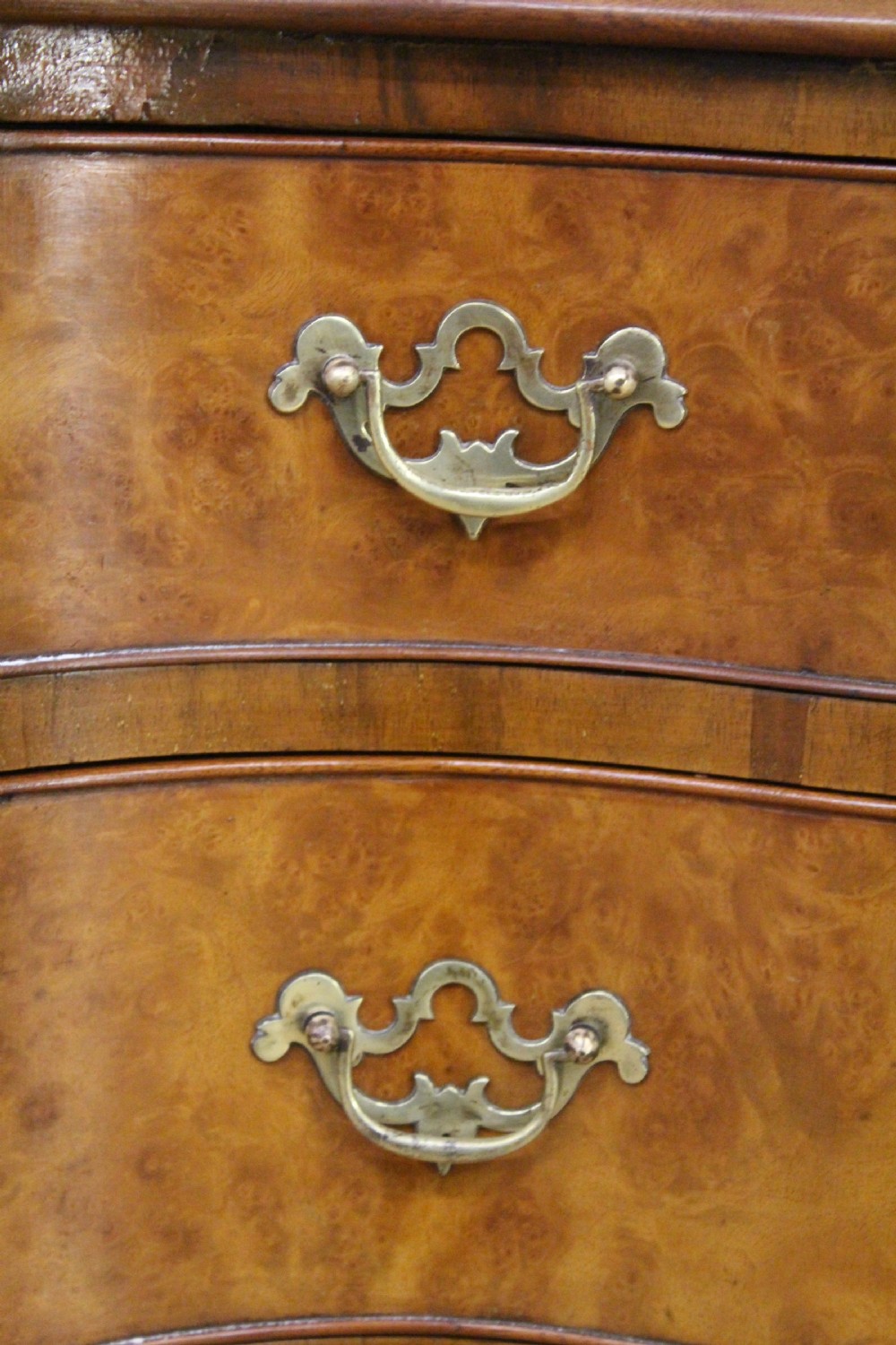 Waring and Gillow Burr Walnut Serpentine Chest of Drawers View VIII