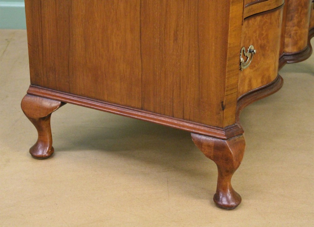 Waring and Gillow Burr Walnut Serpentine Chest of Drawers View XIII