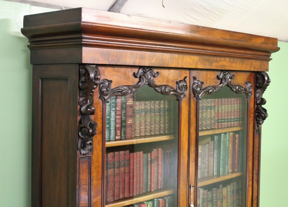 Large Victorian Mahogany Cylinder Bureau Bookcase View III