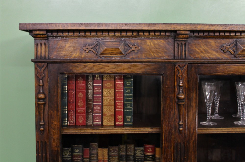 Glazed Oak Bookcase View II