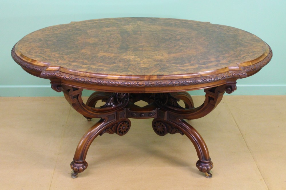 Victorian Burr Walnut Basket Based Centre Table