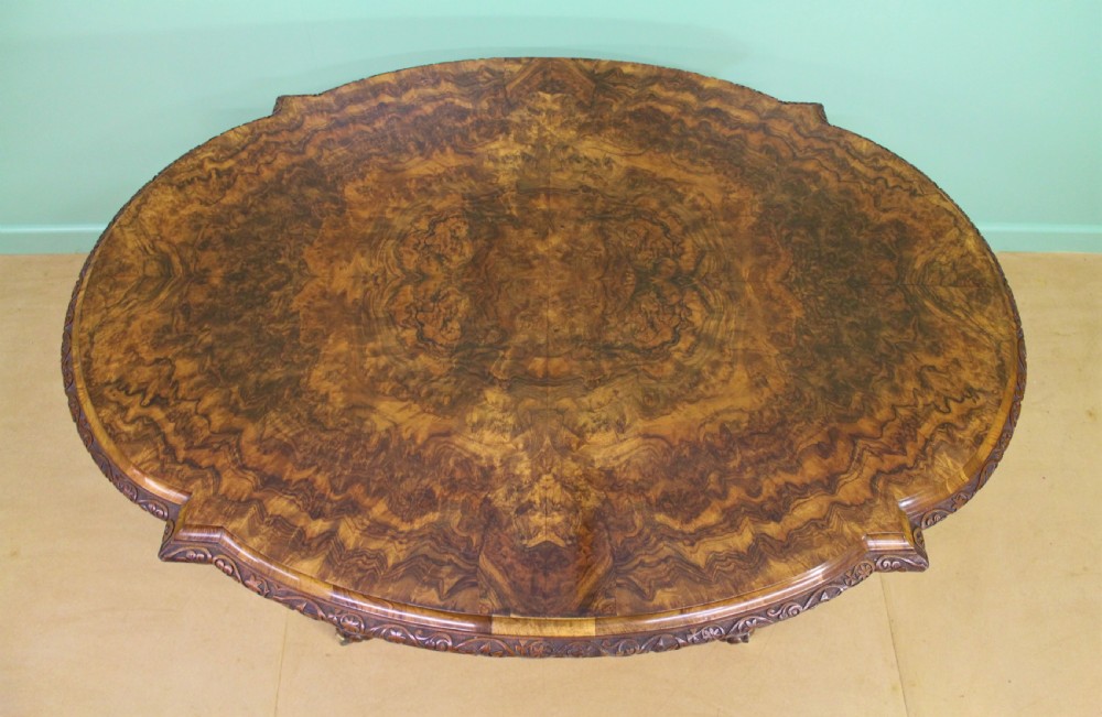 Victorian Burr Walnut Basket Based Centre Table View V