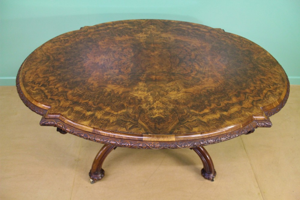 Victorian Burr Walnut Basket Based Centre Table View XIV