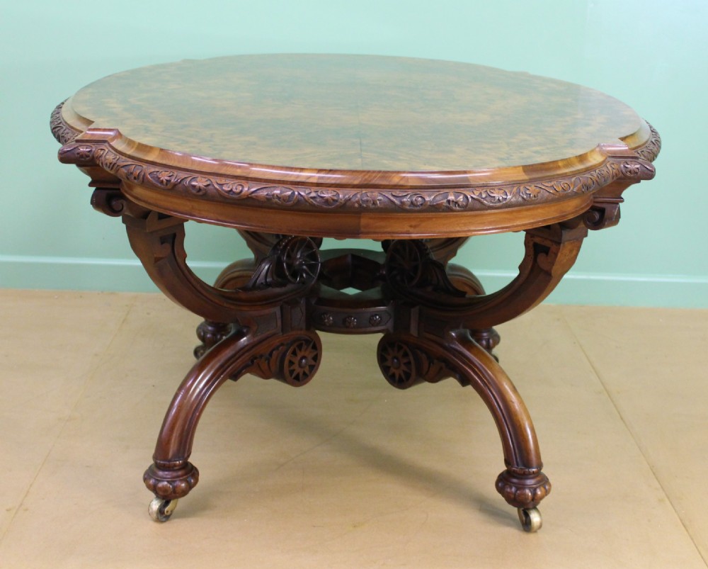 Victorian Burr Walnut Basket Based Centre Table View XVIII