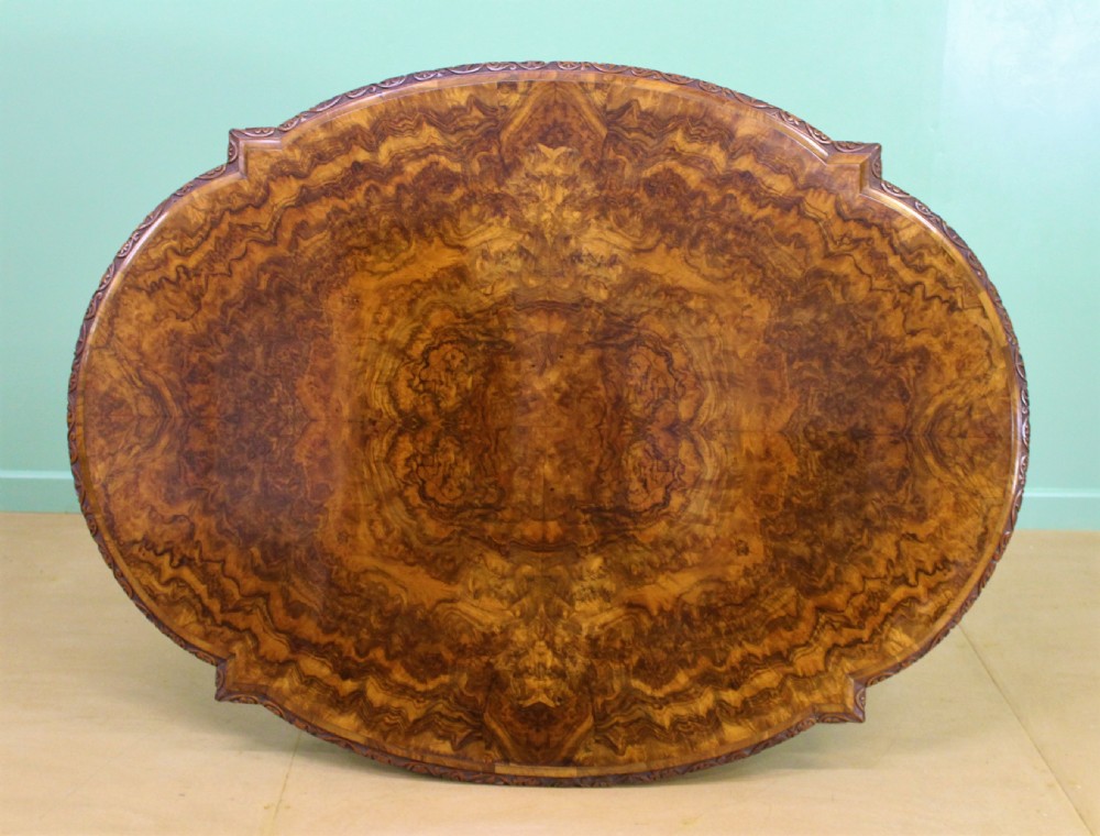 Victorian Burr Walnut Basket Based Centre Table View XX