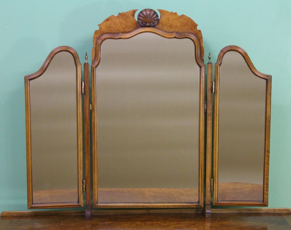 Queen Anne Style Burr Walnut Dressing Table View VI