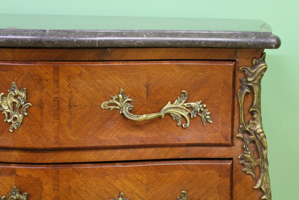 French Kingwood Marble Topped Bombe Commode View VII