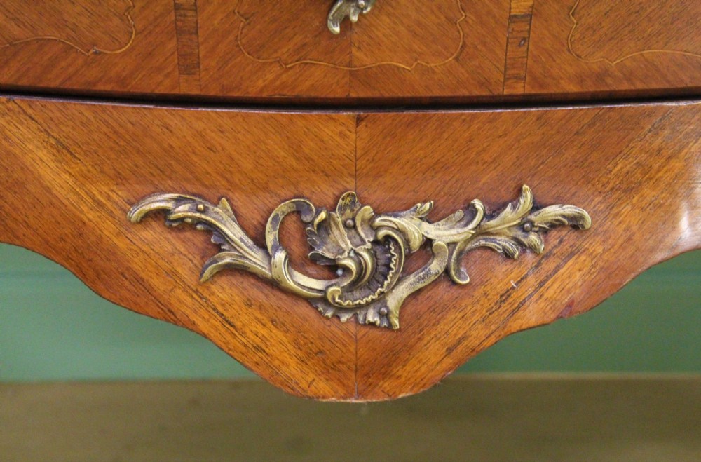 French Kingwood Marble Topped Bombe Commode View VIII