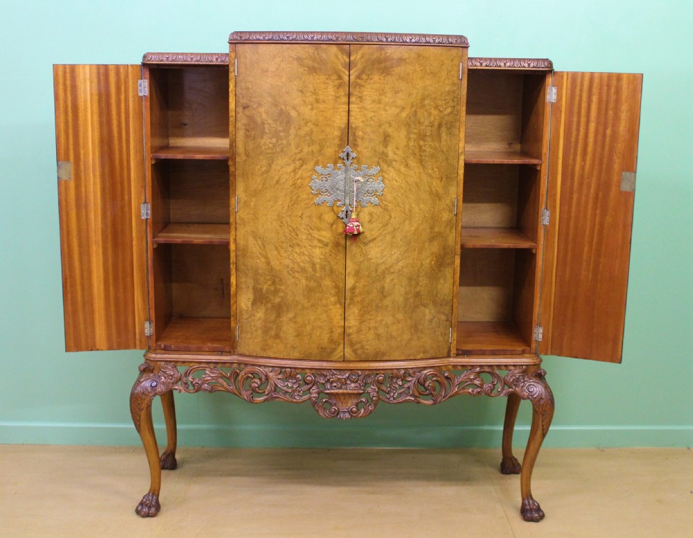 Large Burr Walnut Cocktail Cabinet View XVI