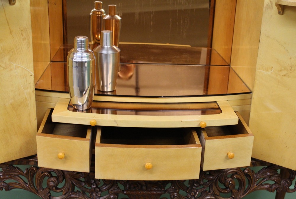 Large Burr Walnut Cocktail Cabinet View XVII