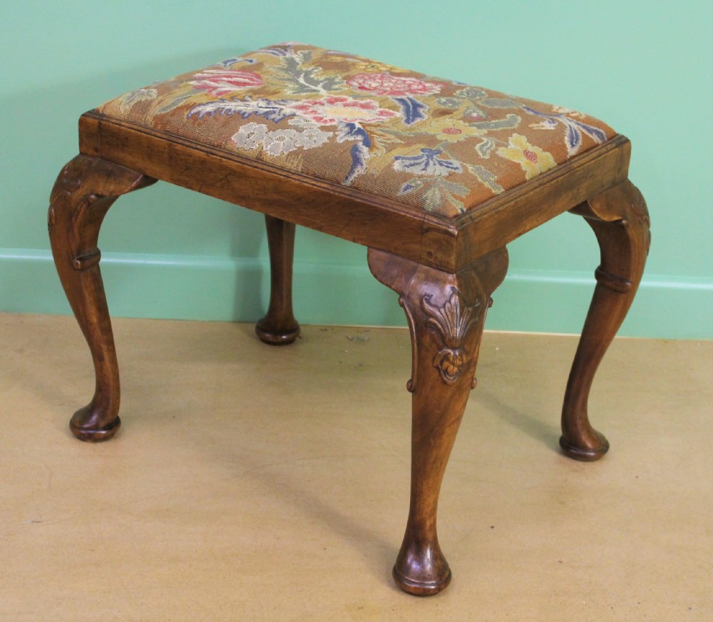 Queen Anne Style Walnut Stool