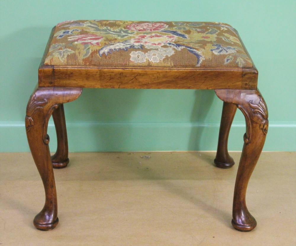 Queen Anne Style Walnut Stool View II