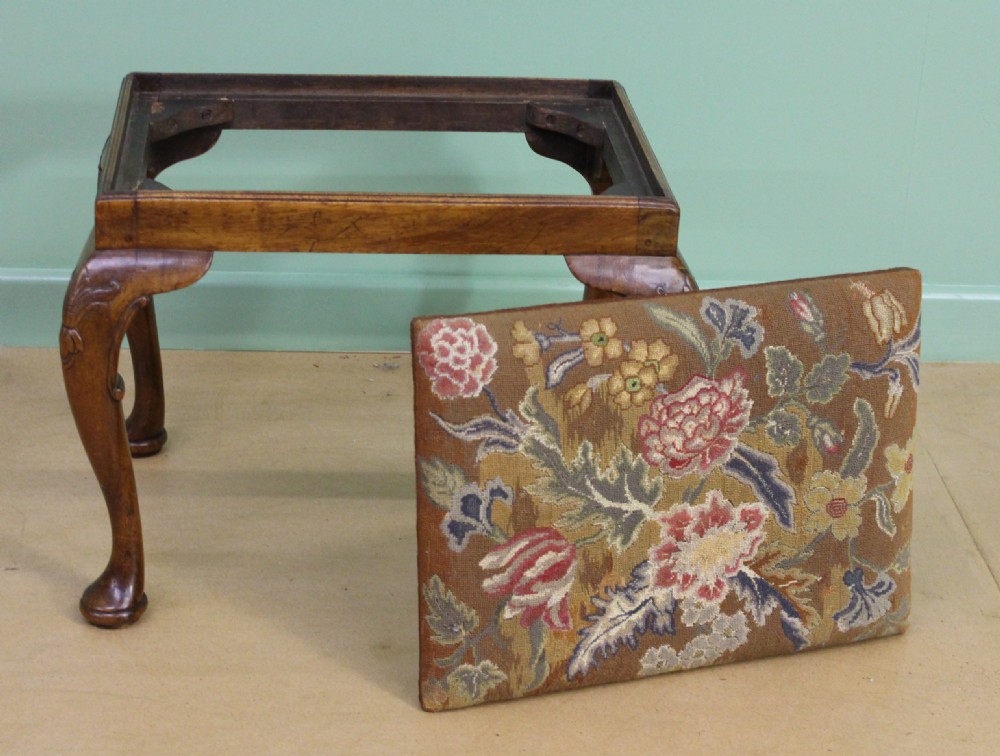 Queen Anne Style Walnut Stool View V