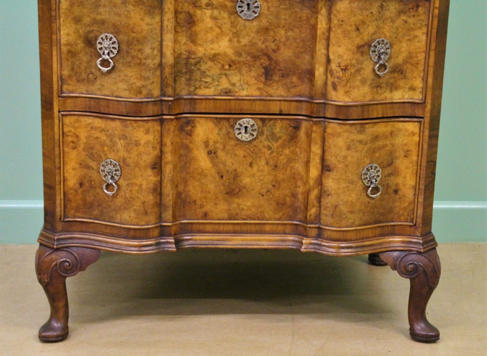 Tall Serpentine Burr Walnut Chest of Drawers View VIII