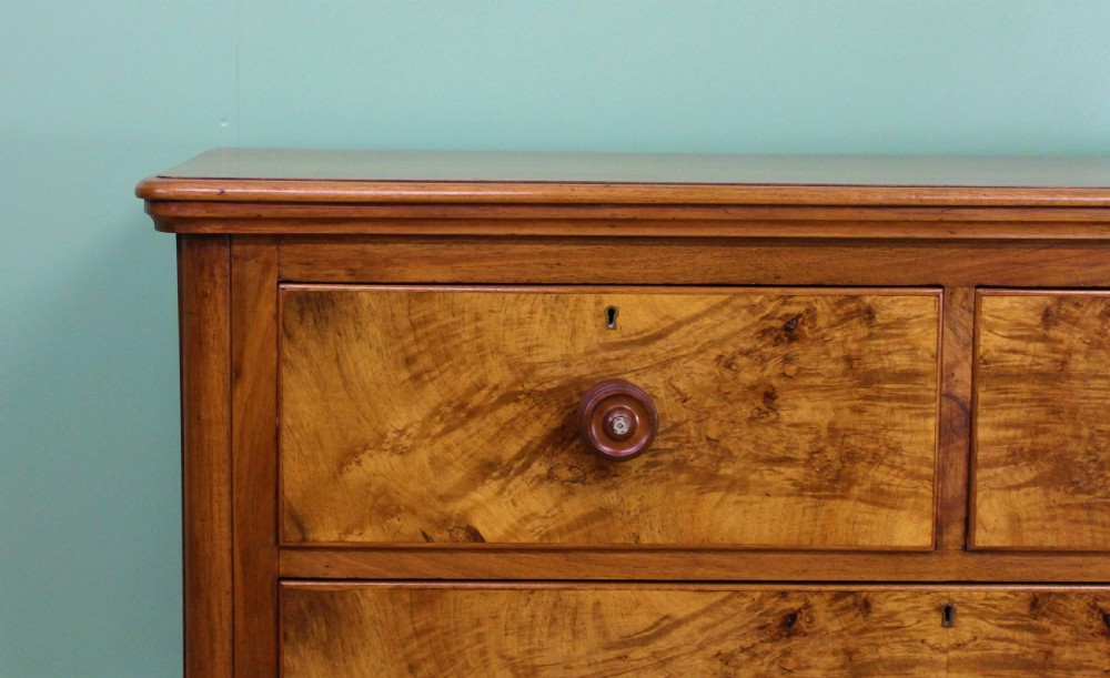Victorian Figured Walnut Chest of Drawers View II