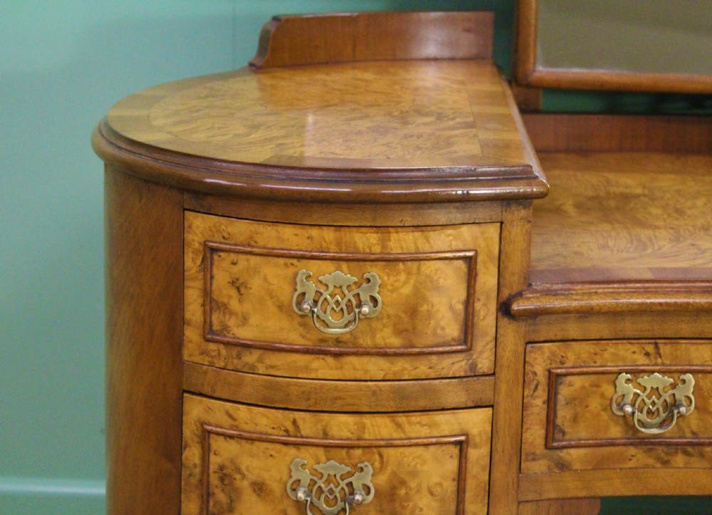 Burr Walnut Kidney Shaped Dressing Table View IV