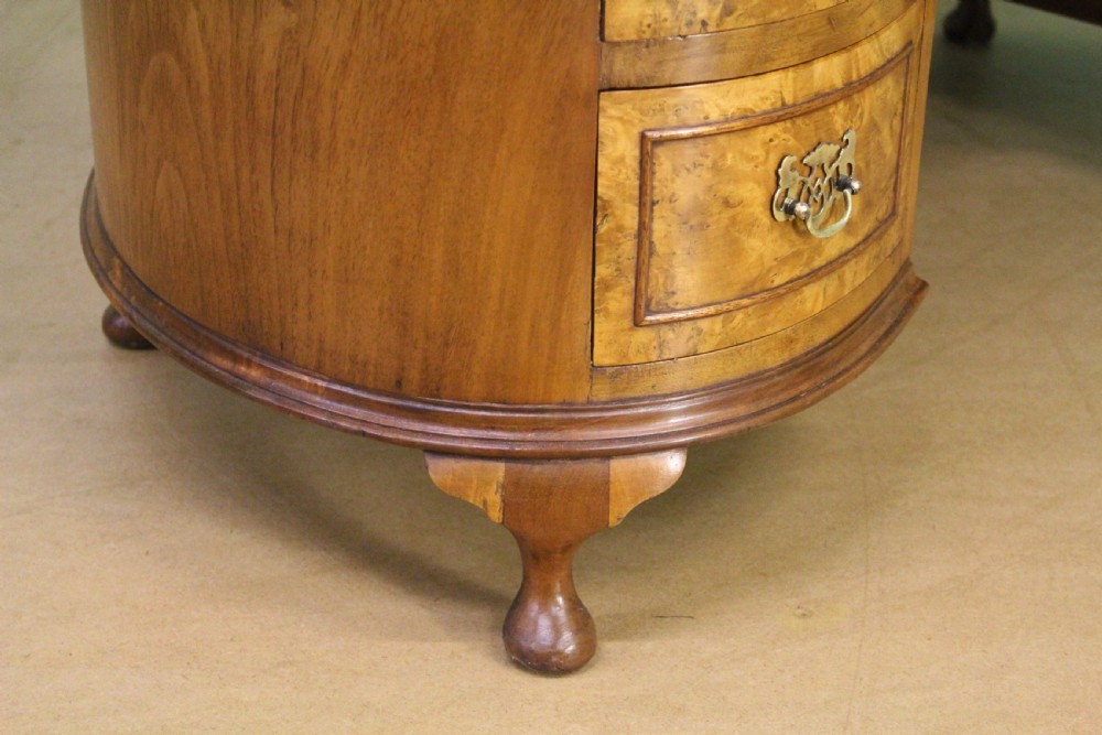 Burr Walnut Kidney Shaped Dressing Table View IX
