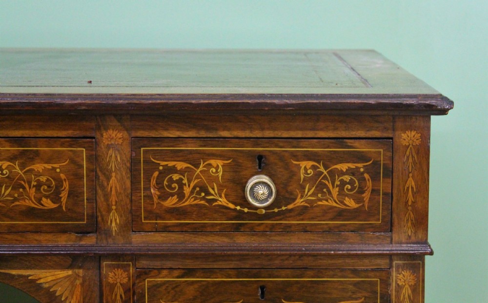 Edwardian Inlaid Rosewood Writing Desk View II