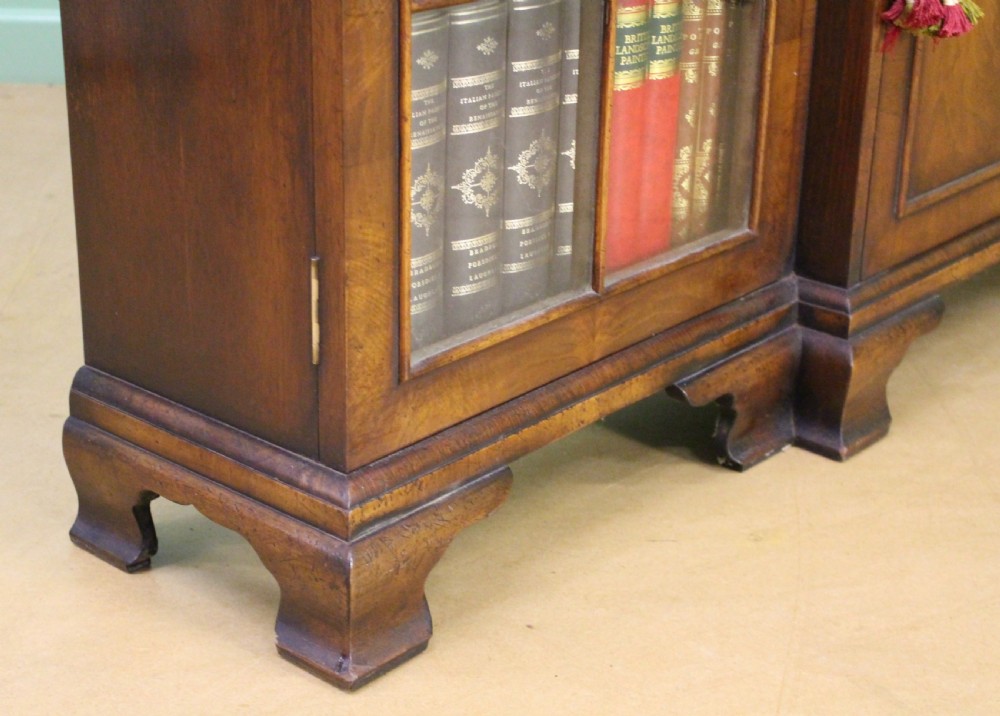 Burr Walnut Breakfront Bookcase View V