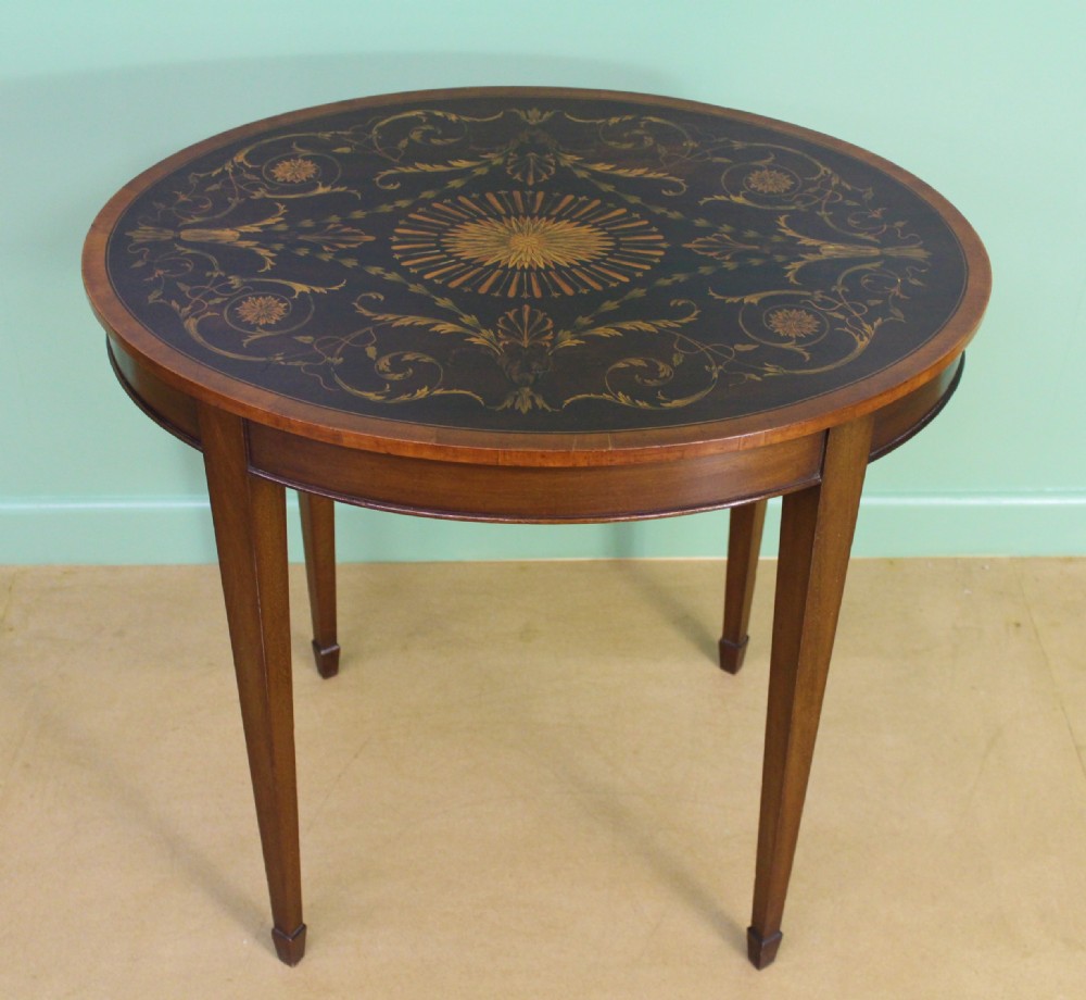 Inlaid Mahogany Oval Occasional Table