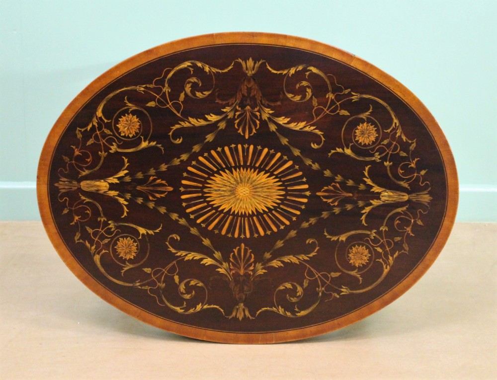 Inlaid Mahogany Oval Occasional Table View III