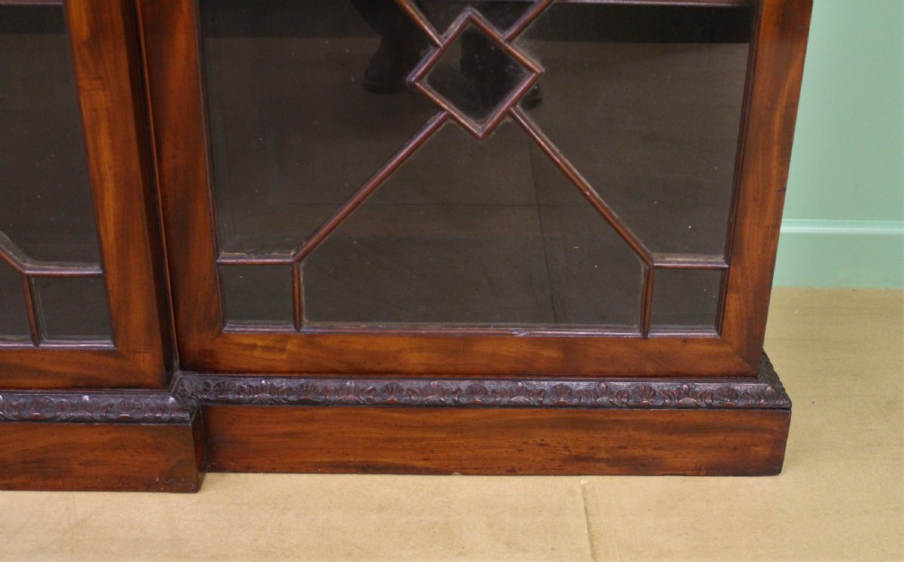 Victorian Break Fronted Glazed Mahogany Bookcase View VIII