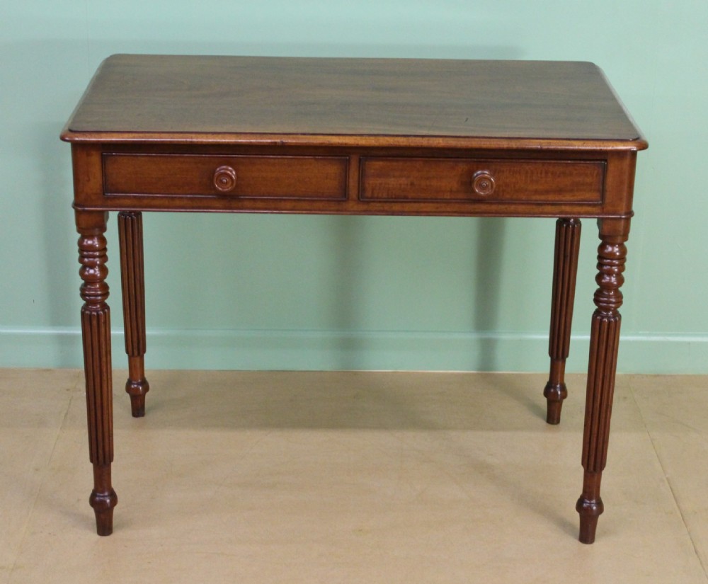 Early Victorian Mahogany 2 Drawer Table