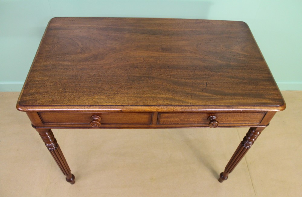 Early Victorian Mahogany 2 Drawer Table View II