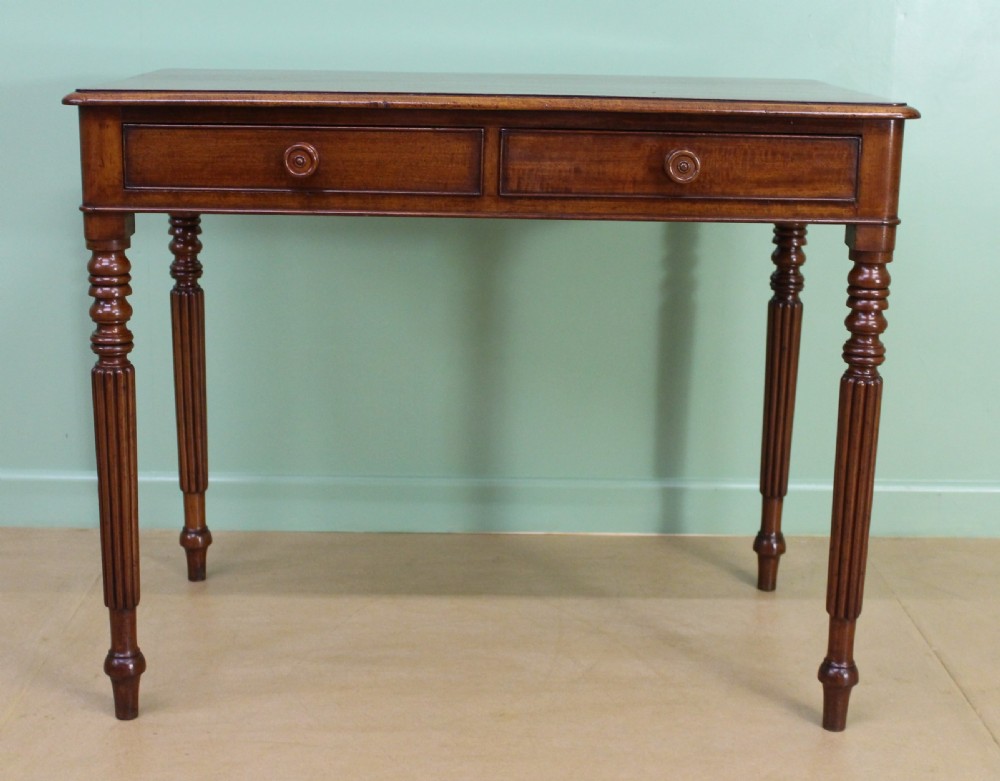 Early Victorian Mahogany 2 Drawer Table View VII