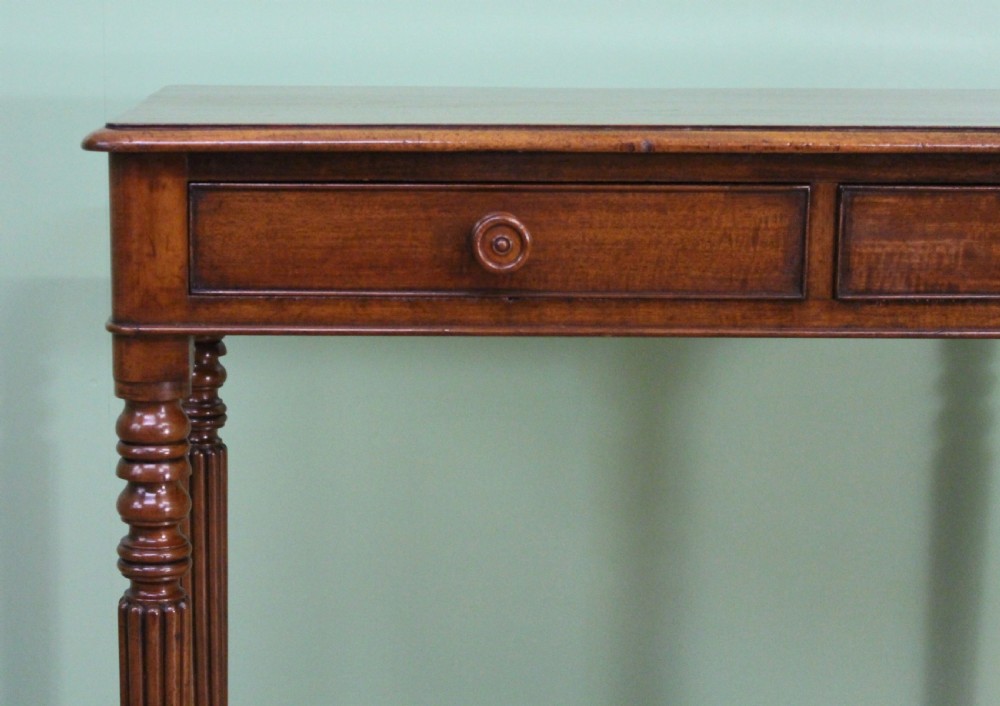 Early Victorian Mahogany 2 Drawer Table View VIII
