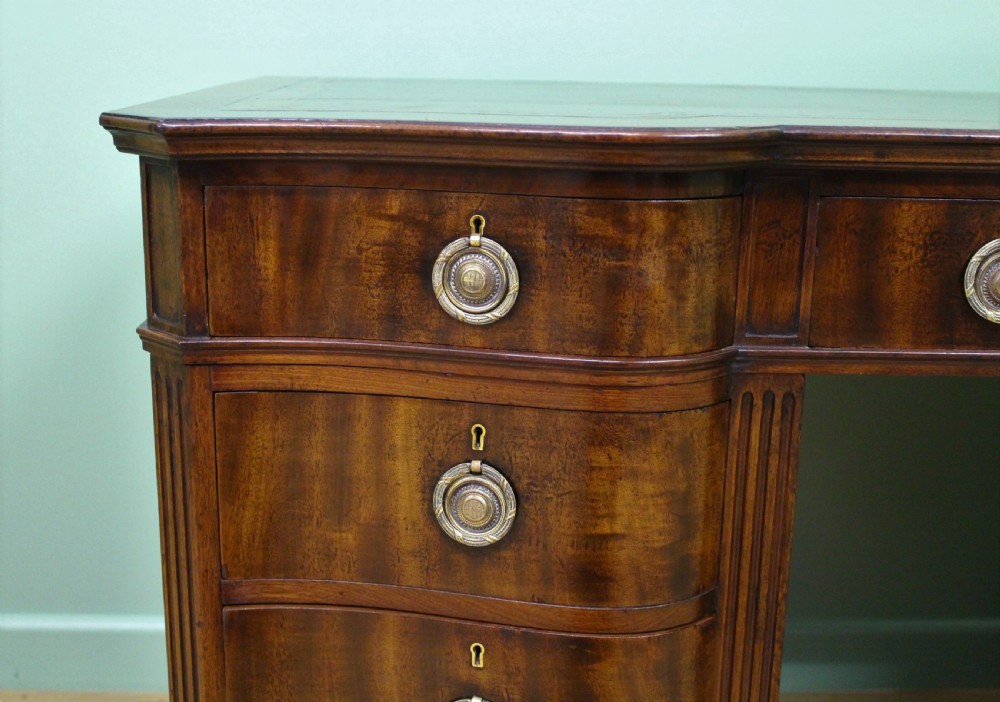 Serpentine Fronted Pedestal Desk by Waring and Gillow View XI