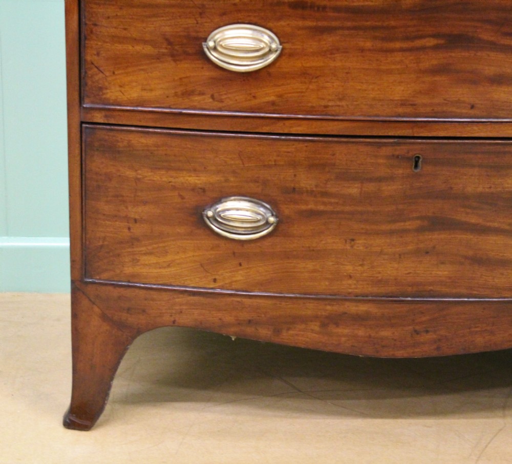 Regency Mahogany Bow Fronted Chest of Drawers View IX