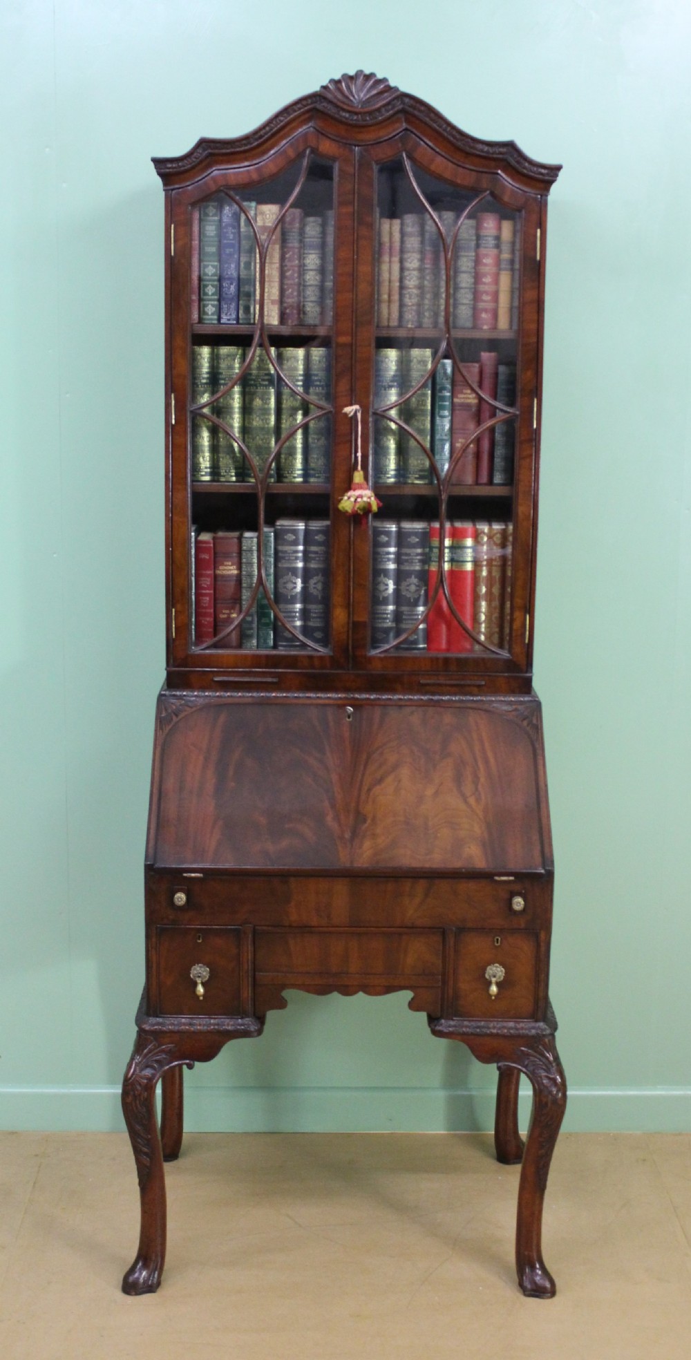 George I Style Mahogany Bureau Bookcase