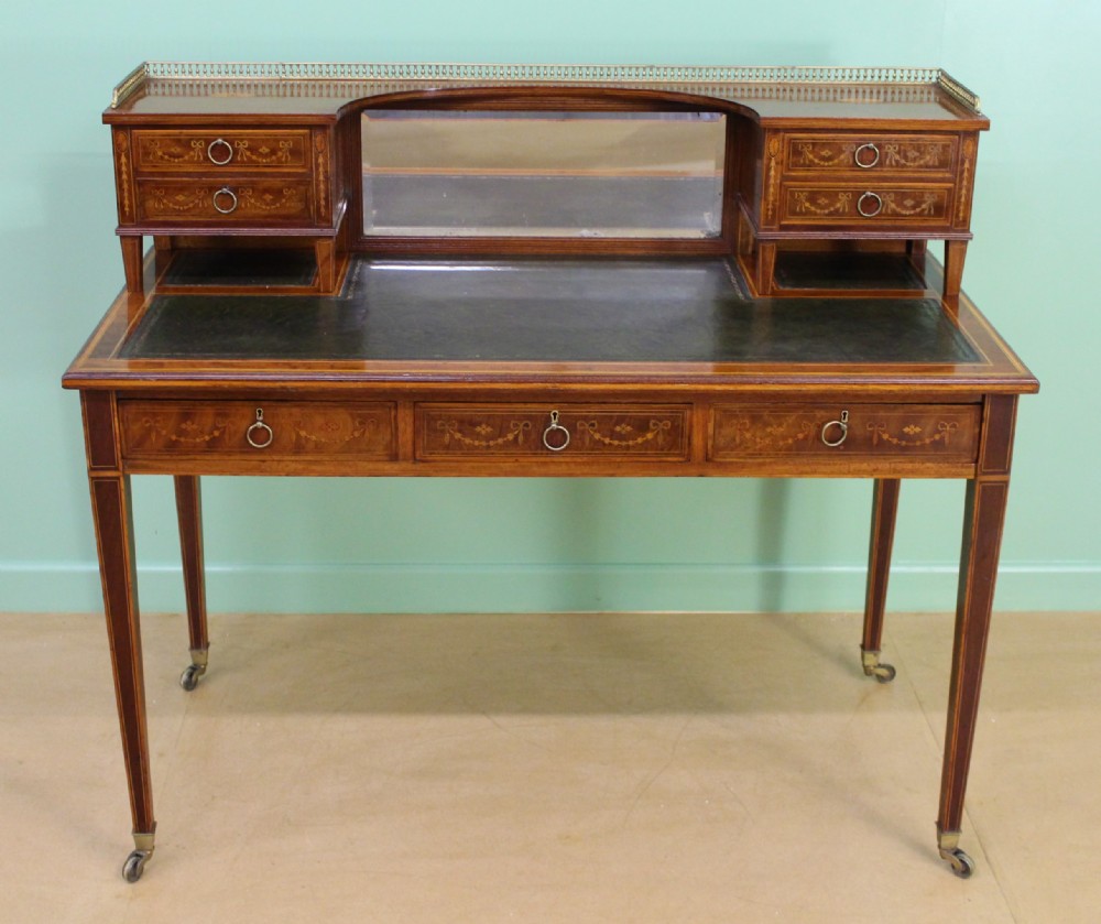 Late Victorian Inlaid Mahogany Writing Desk