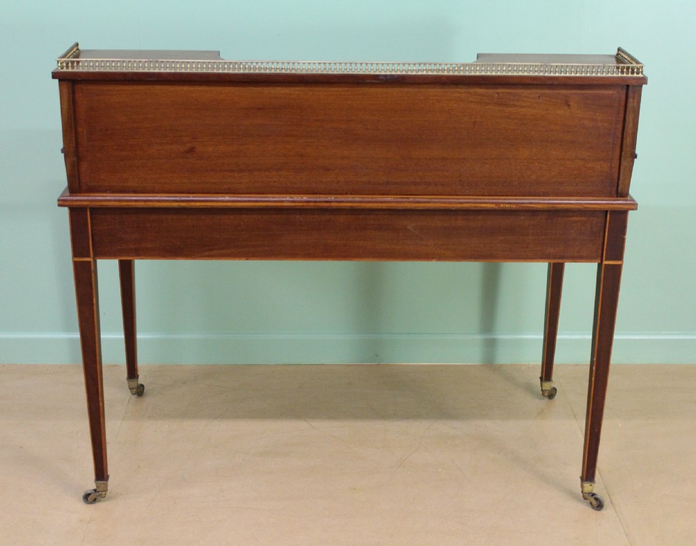 Late Victorian Inlaid Mahogany Writing Desk View V