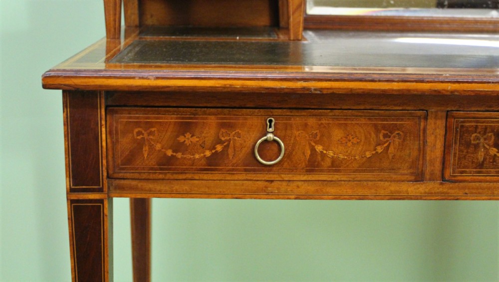 Late Victorian Inlaid Mahogany Writing Desk View VIII