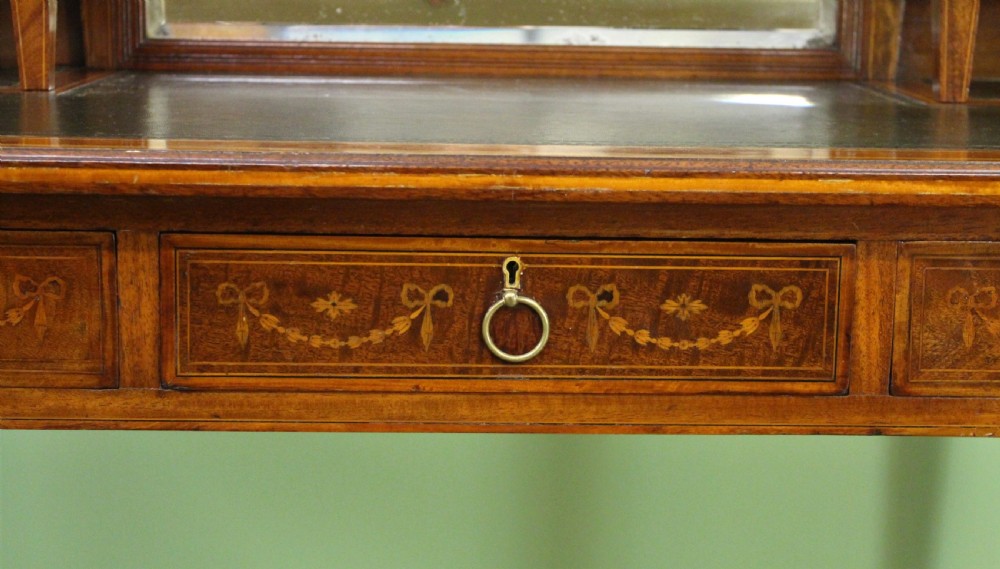 Late Victorian Inlaid Mahogany Writing Desk View IX