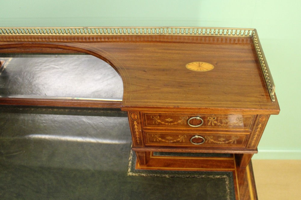 Late Victorian Inlaid Mahogany Writing Desk View X