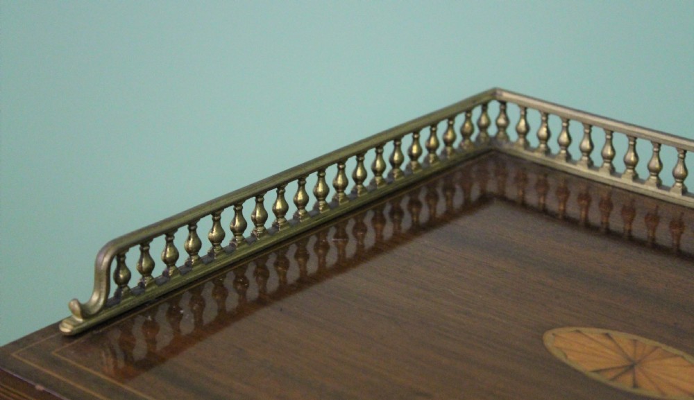 Late Victorian Inlaid Mahogany Writing Desk View XI