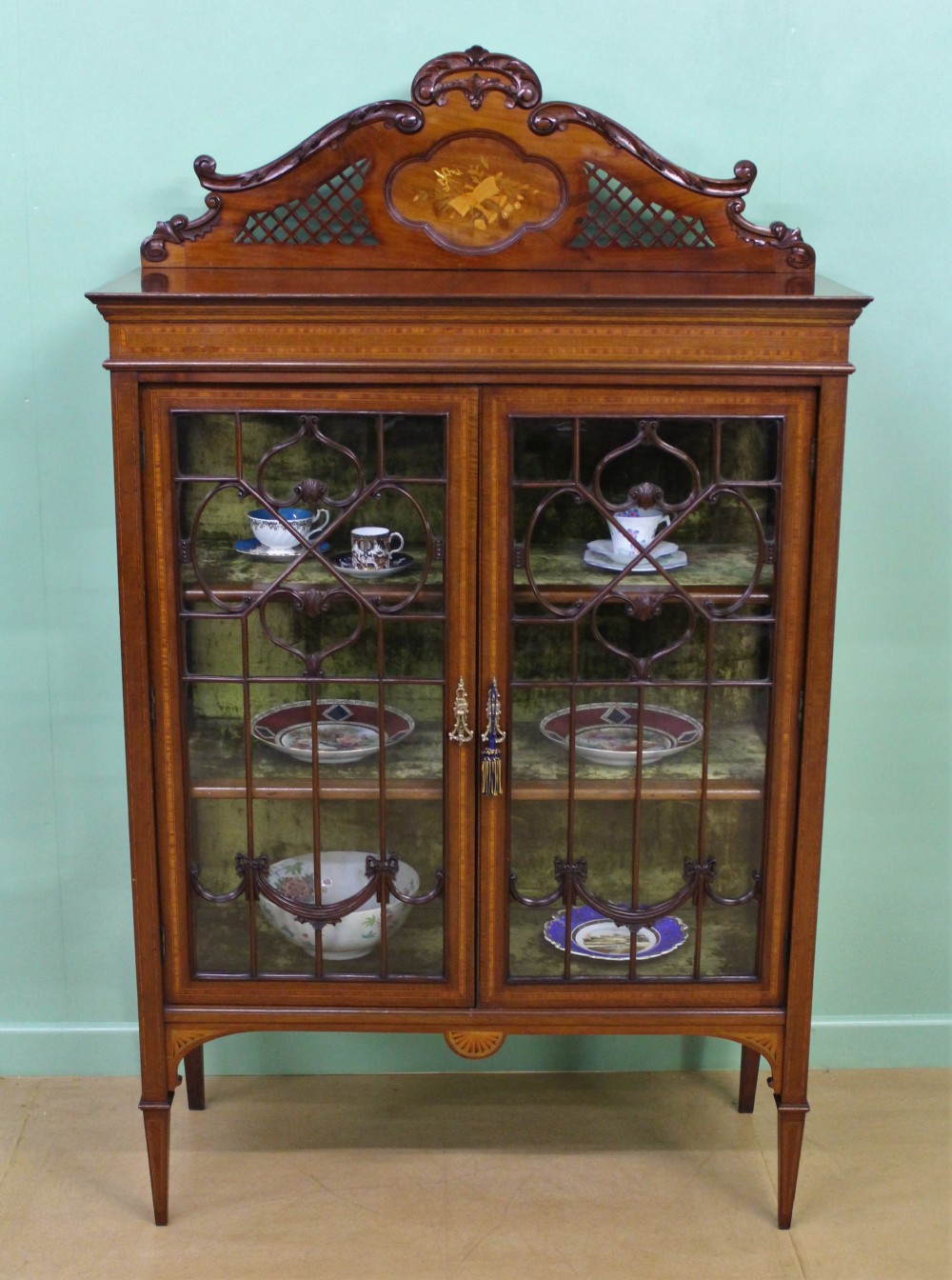 Inlaid Mahogany Display Cabinet