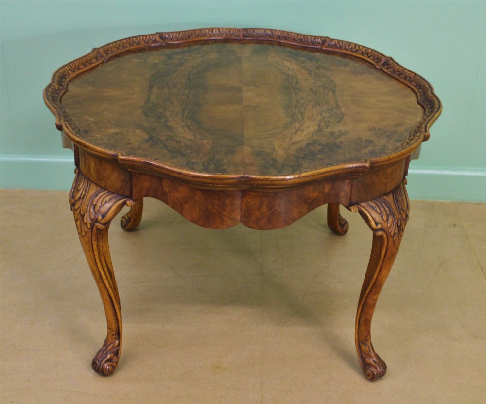 Large Round Burr Walnut Coffee Table