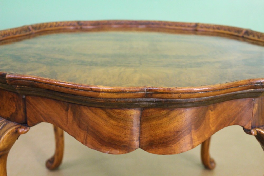 Large Round Burr Walnut Coffee Table View IX