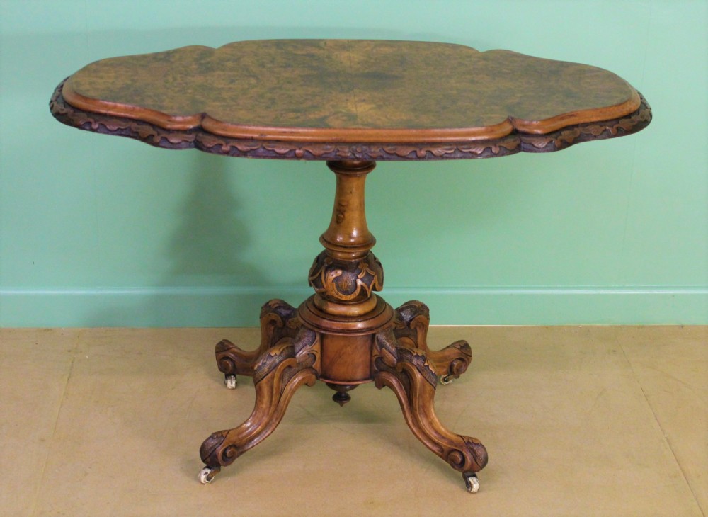 Victorian Burr Walnut Centre Table View VI