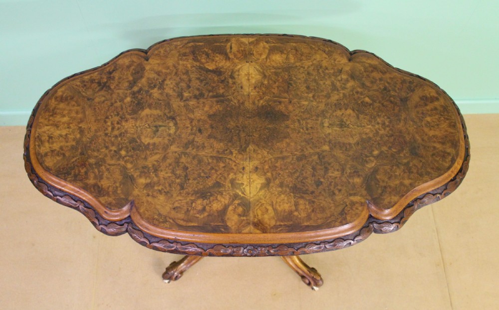 Victorian Burr Walnut Centre Table View X