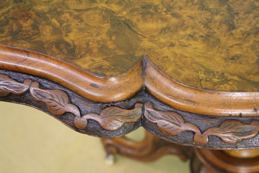 Victorian Burr Walnut Centre Table View XIII