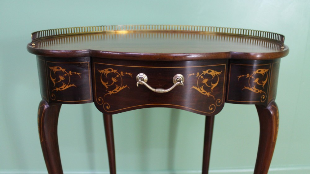Late Victorian Inlaid Mahogany Lamp Table View VIII